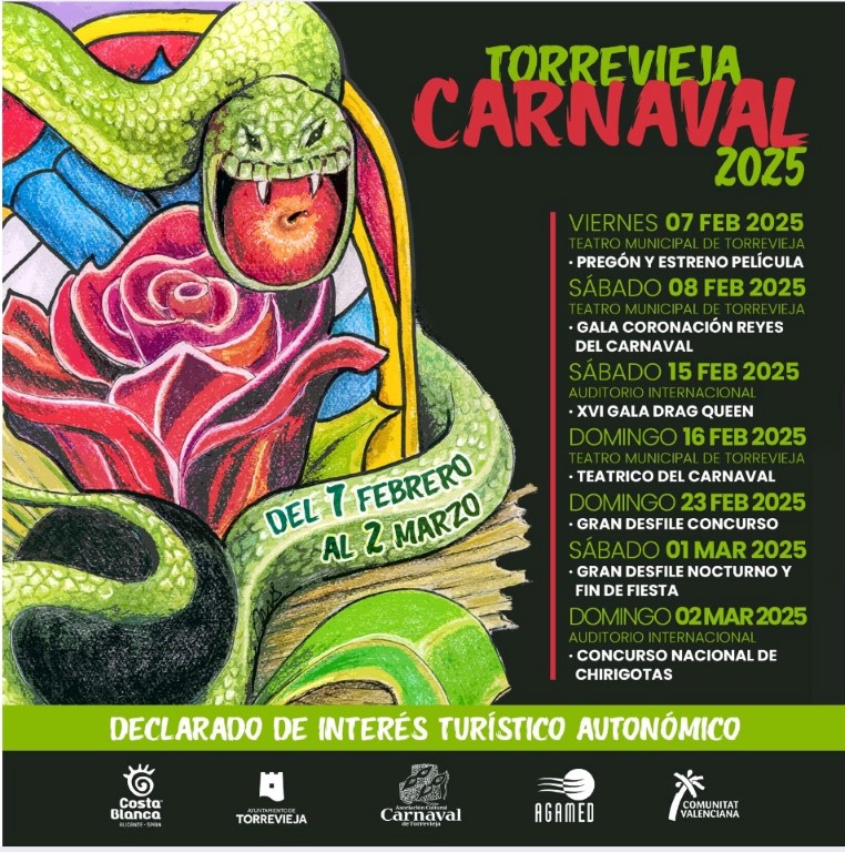 Carnaval de Torrevieja 2025 – Calendario de Actos