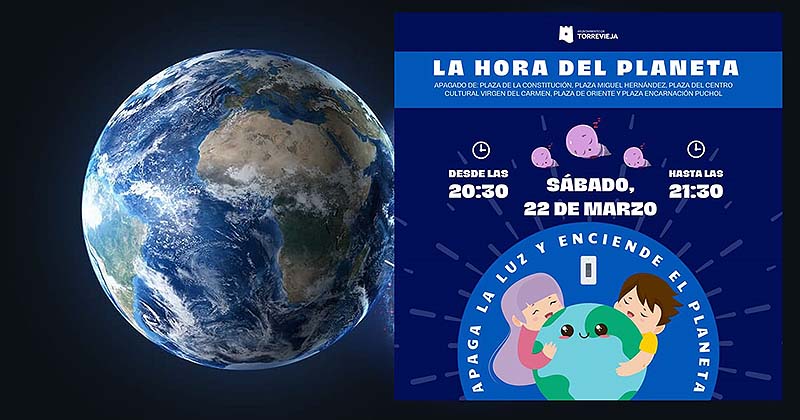 Torrevieja se une el sábado, 22 de marzo, a “La hora del planeta” con el apagado de las luces de cinco plazas emblemáticas de la ciudad