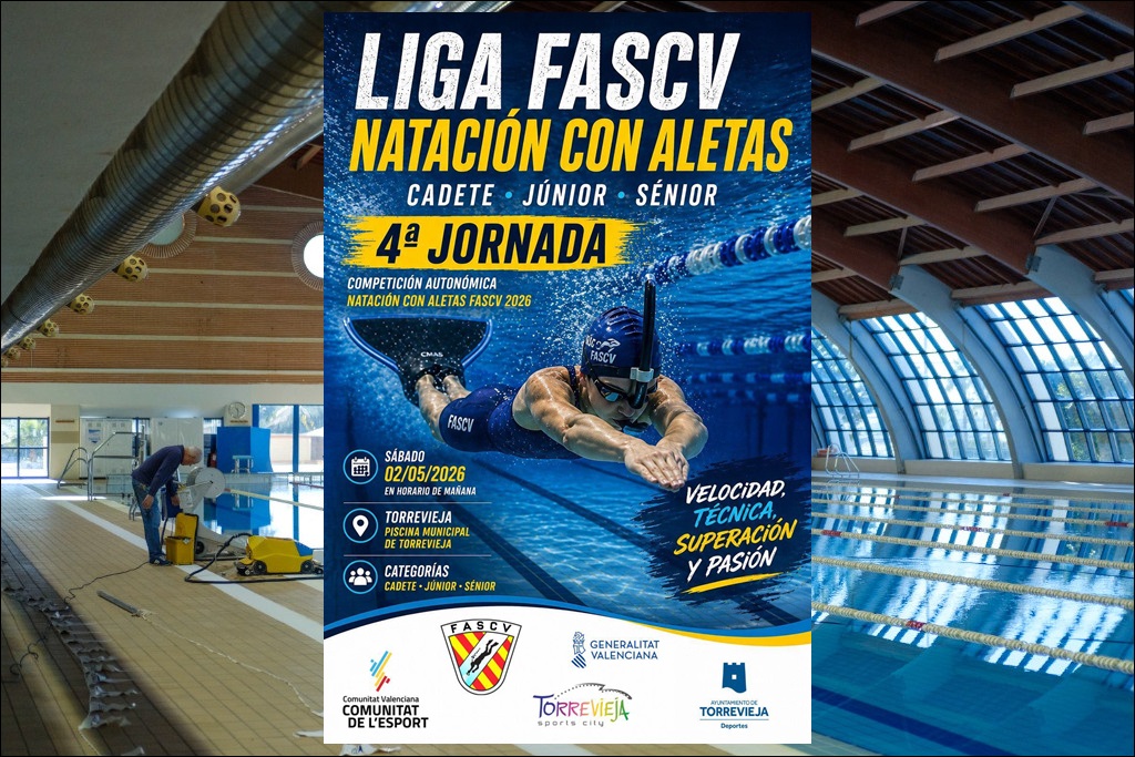 La Liga FASCV de Natación con Aletas afronta en Torrevieja su 4ª jornada cadete, júnior y sénior
