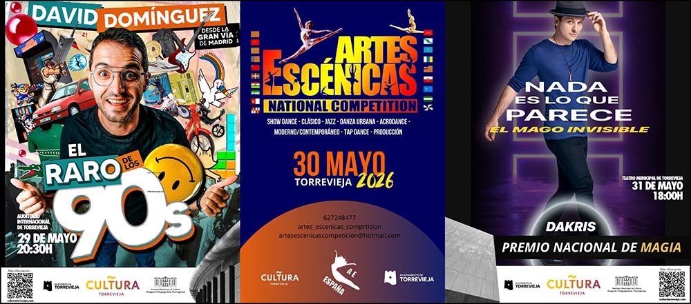 Torrevieja recibe este fin de semana a David Domínguez, el Mago Invisible y la Competición Nacional de Artes Escénicas