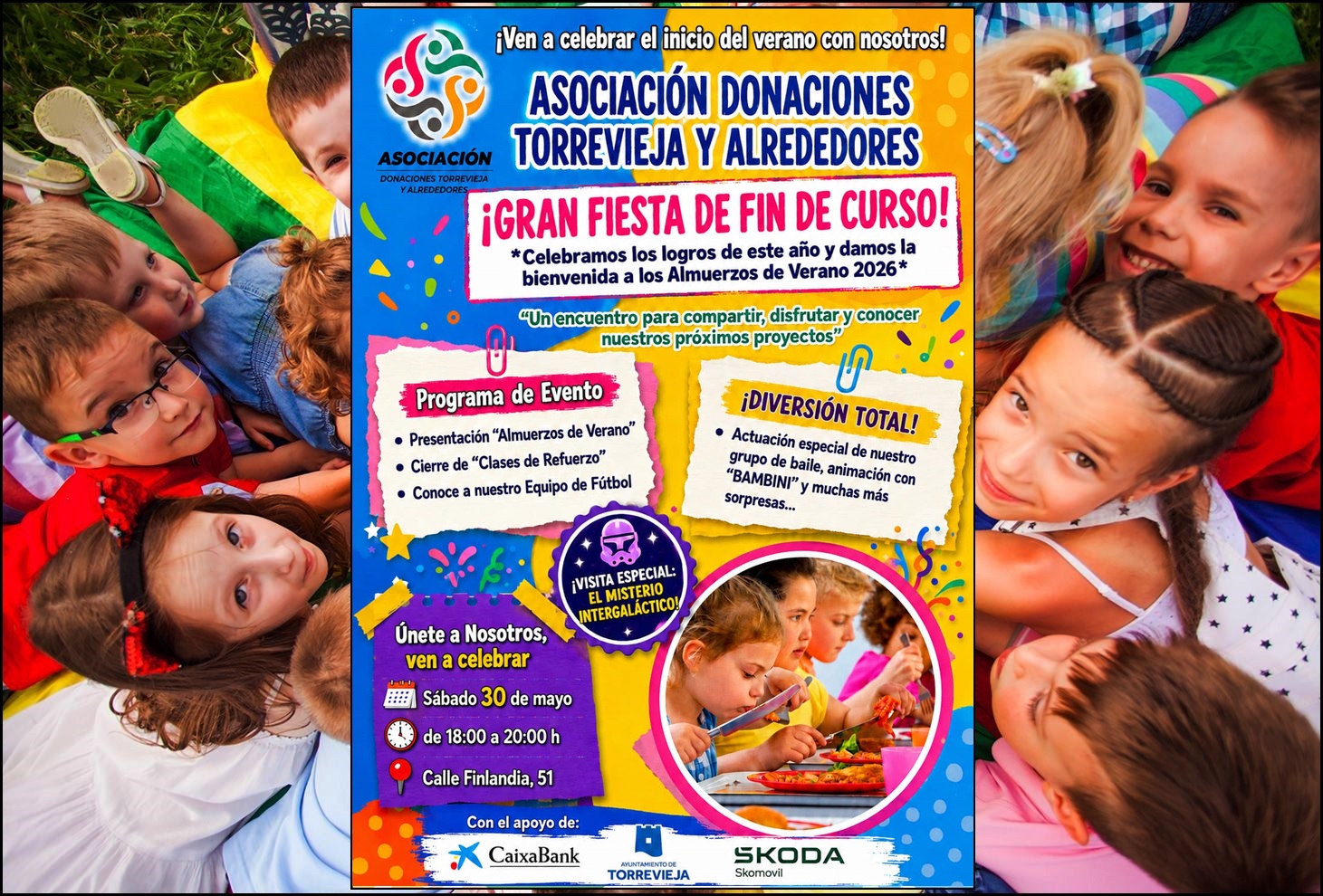 Donaciones Torrevieja celebra su Fiesta Fin de Curso y presenta “Almuerzos de verano 2026”